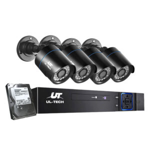 1080P HD CCTV 4CH DVR Security Camera System 4TB HDD Outdoor Night Vision