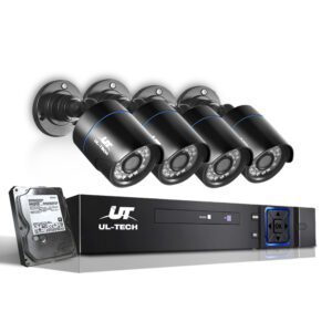 CCTV Security Camera System 1080P 4CH DVR 2TB HDD 4 Outdoor Cameras Night Vision
