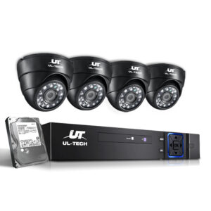 CCTV Security System 1080P HD 4CH DVR 2TB HDD 4 Indoor Cameras Night Vision Motion Alert