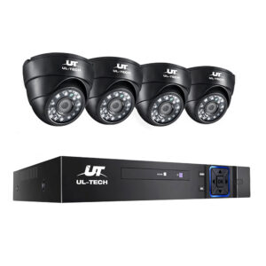 CCTV Security System 8CH DVR 1080P HD IP 4 Dome Cameras Night Vision Motion Alert