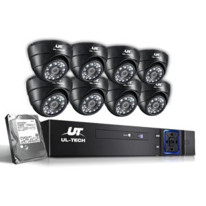CCTV Security System 8CH DVR 1080P 2TB HDD 8 Outdoor Cameras Motion Detection