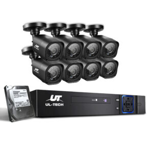 CCTV Security System 8CH DVR 1080P 8 Camera Set 2TB HDD Night Vision Motion Alert