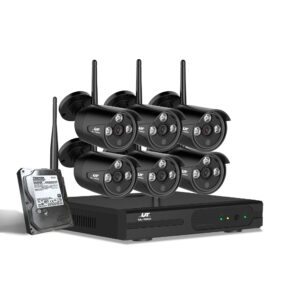 Wireless Security Camera System 3MP HD 8CH NVR 6  Cameras 2TB HDD Outdoor